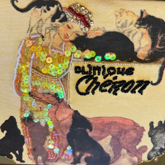 Cigar Box Purse Romeo Roma Clinique Cheron Art Nouveau Beaded Bamboo Handle Bag - Picture 16 of 16